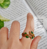 انگشتر دخترانه شاخه و جوانه پینترستی فری سایز