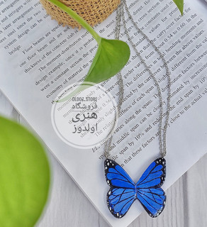 ست گردنبند دوستی پروانه آبی مگنتی ست دوستی دونفره