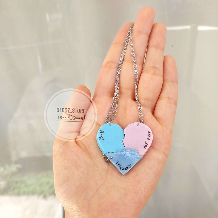 ست گردنبند پازل قلب رنگی