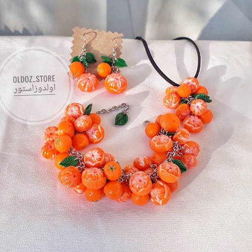 گردنبند نارنگی ست نارنگی