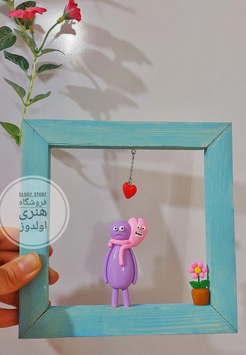 دیوارکوب ولنتاینی عاشقانه خنگولای خمیری مدل چسبیدمت