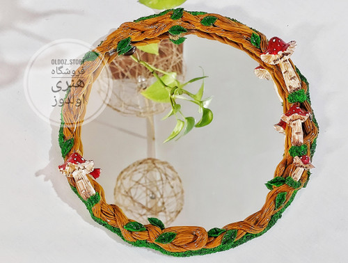 آینه دیواری دستساز مدل قارچ جنگلی