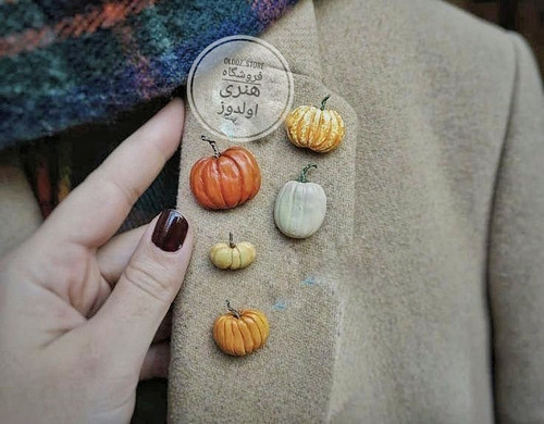 سنجاق سینه یا پیکسل کدوهای پاییزی و یلدایی