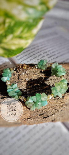 دستبند سنگ آونتورین سبز جنگلی جذاب و پر انرژی