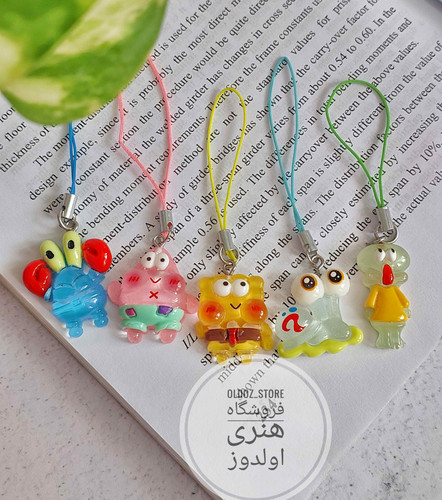 فون چارم یا آویز موبایل باب اسفنجی، پاتریک، گری و خرچنگ، اختاپوس