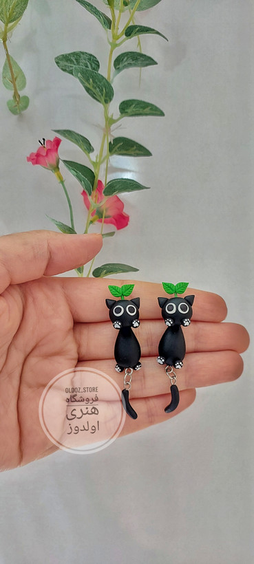 گوشواره فانتزی گربه سیاه